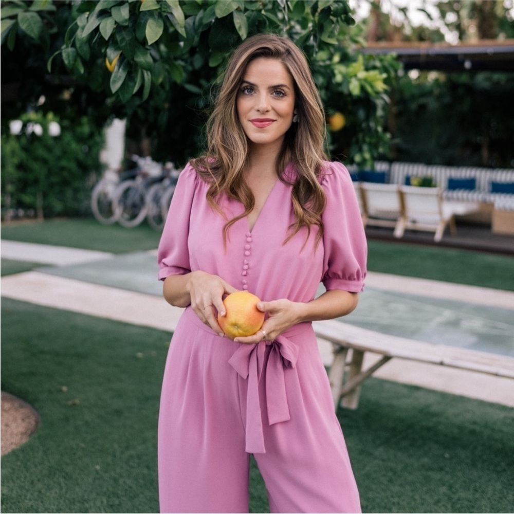 Gal Meets Glam Gabriella Jumpsuit Pink 2